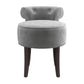 Hillsdale Furniture Lena Wood and Upholstered Vanity Stool, Espresso with Steel Gray Velvet