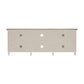 Living Essentials by Hillsdale Handerson 64 Inch Wood Entertainment Console, White with Dark Oak Finish Top