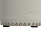 Hillsdale Furniture Laura Round Backless Upholstered Vanity Stool, Light Linen Gray