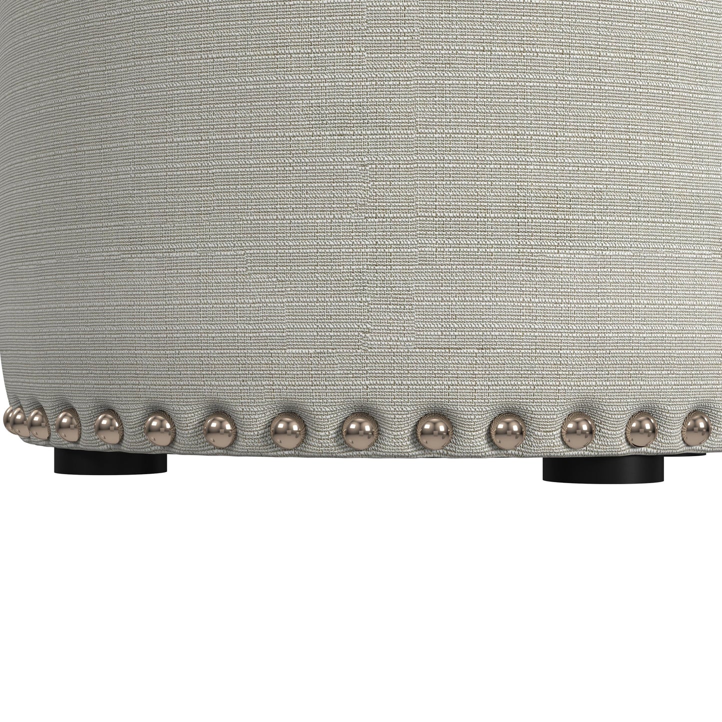 Hillsdale Furniture Laura Round Backless Upholstered Vanity Stool, Light Linen Gray