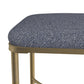 Hillsdale Furniture Wimberly Modern Backless Metal Vanity Stool, Gold with Blue Fabric