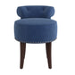 Hillsdale Furniture Lena Wood and Upholstered Vanity Stool, Espresso with Blue Velvet