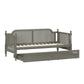 Hillsdale Furniture Melanie Wood and Cane Twin Daybed with Trundle, French Gray