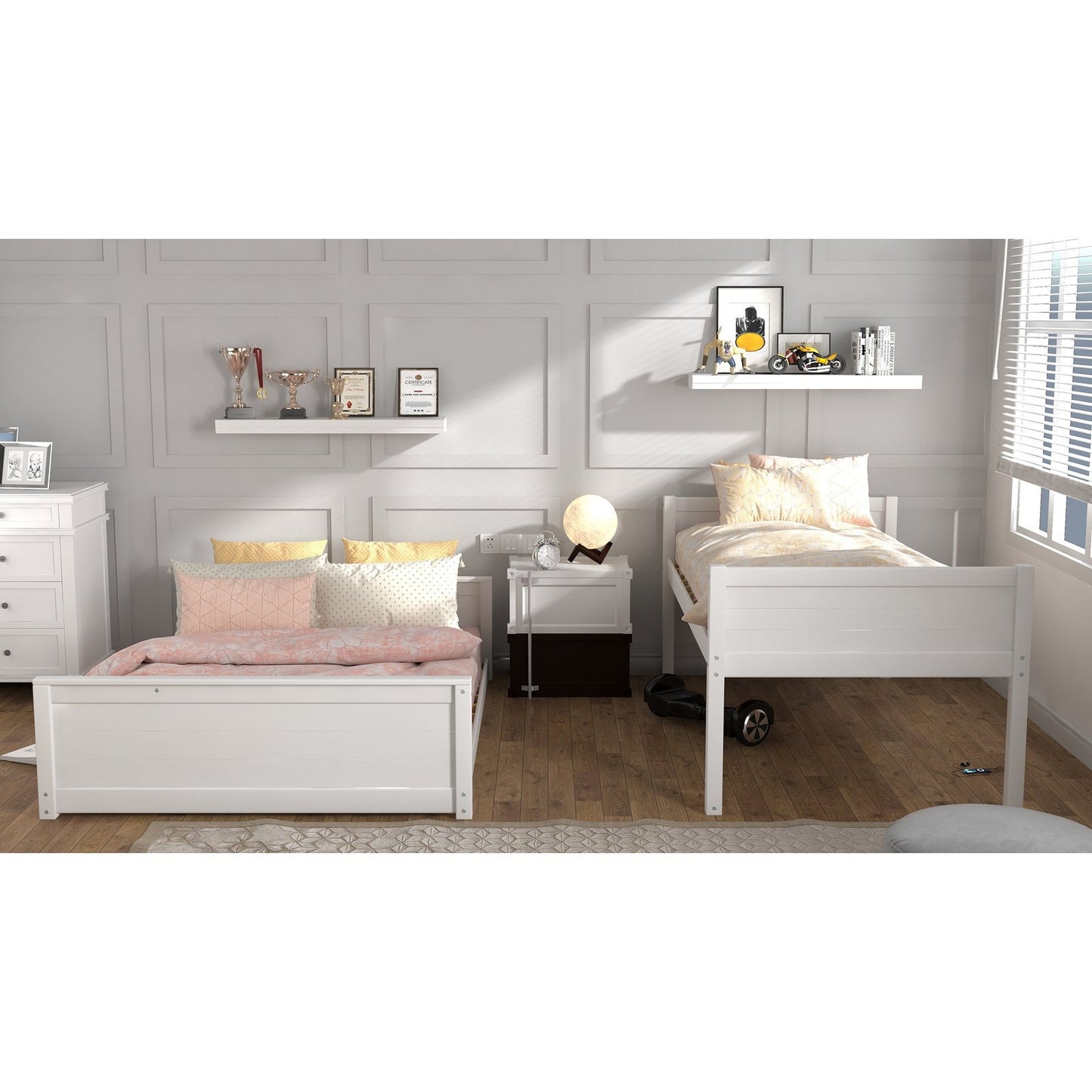 Living Essentials by Hillsdale Capri Wood Twin Over Full Bunk Bed, White