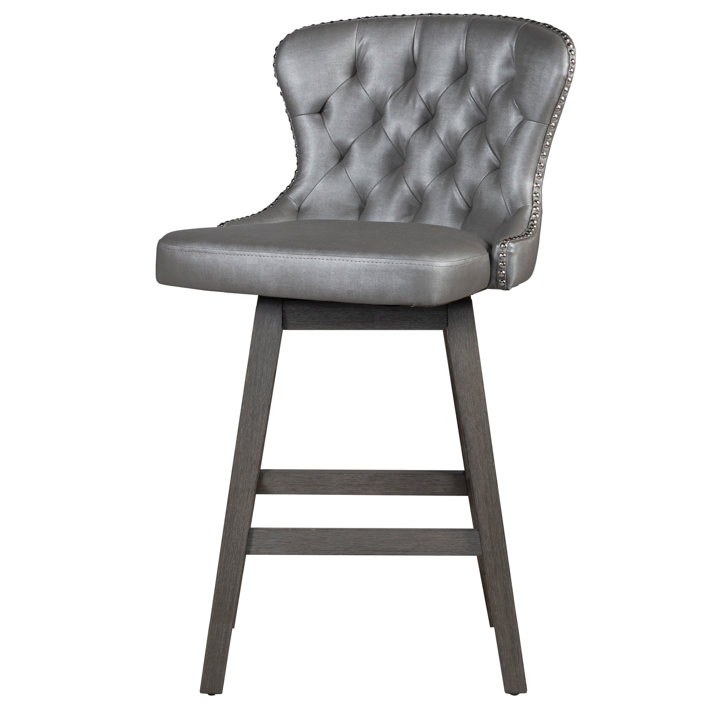 Hillsdale Furniture, Rosabella Wood Bar Height Swivel Stool, Gray Wire Brush