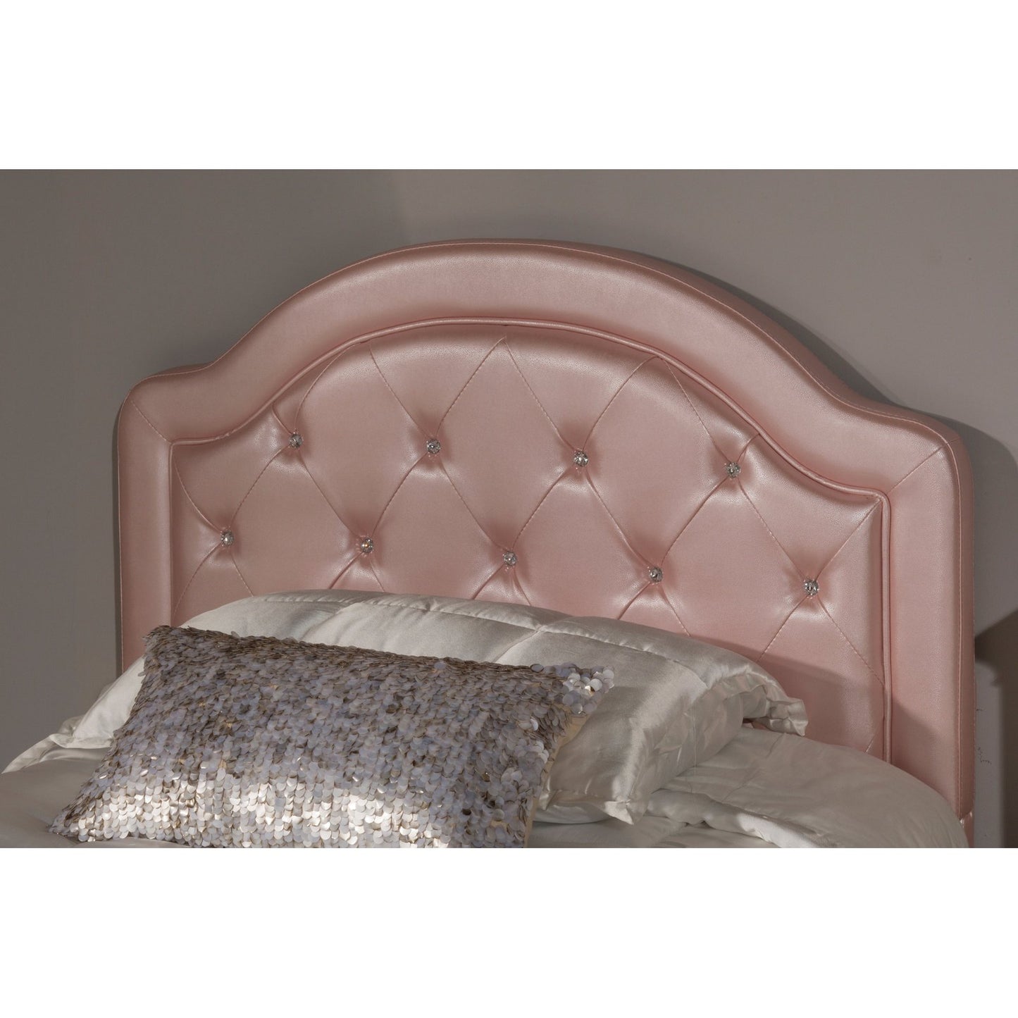 Hillsdale Furniture Karley Twin Upholstered Headboard, Pink Faux Leather