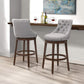 Hillsdale Furniture Halbrooke Wood Swivel Bar Height Stool, Gray Fabric