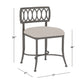 Hillsdale Furniture Canal Street Metal Vanity Stool, Pewter