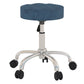 Hillsdale Furniture Nora Metal Adjustable Backless Vanity/Office Stool, Chrome with Chrome with Blue Velvet