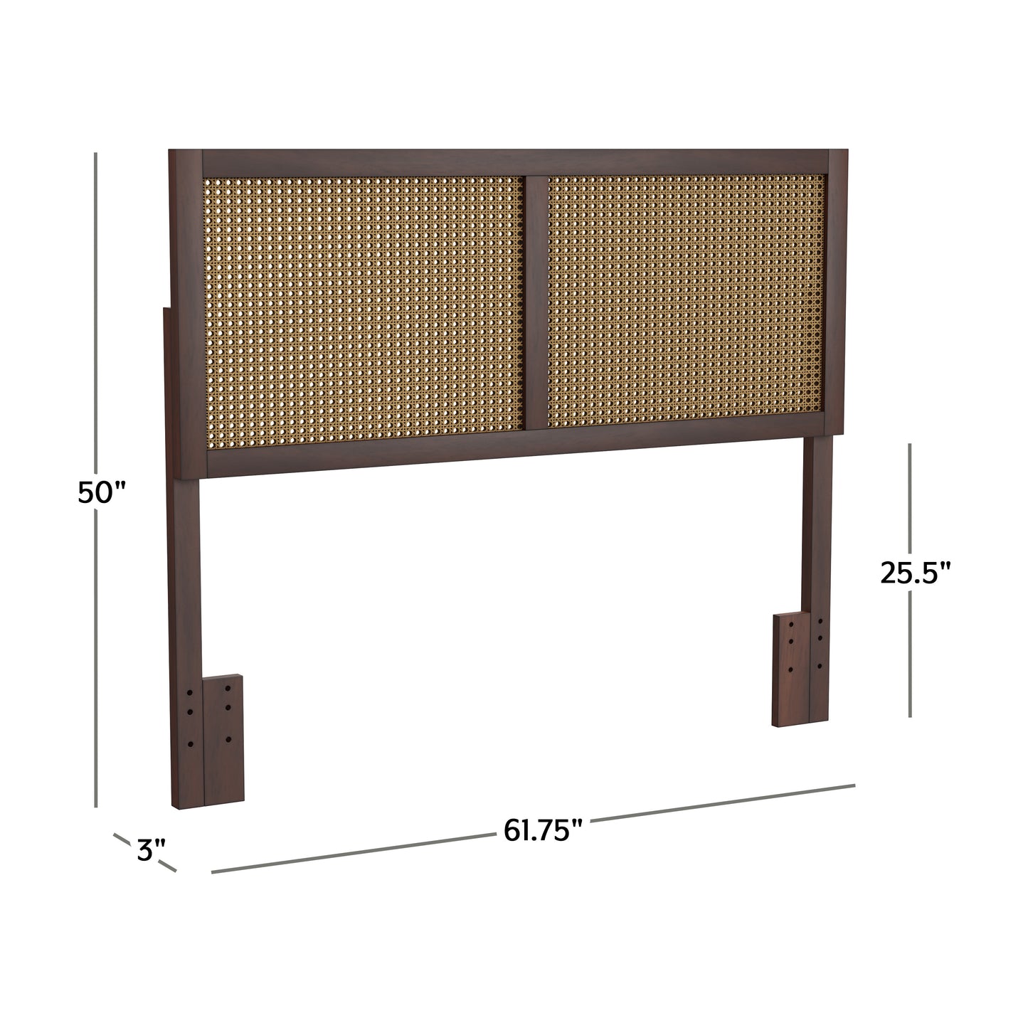 Hillsdale Furniture Serena Wood and Cane Panel Full/Queen Headboard, Chocolate