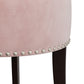 Hillsdale Furniture Lena Wood and Upholstered Vanity Stool, Espresso with Pink Fabric