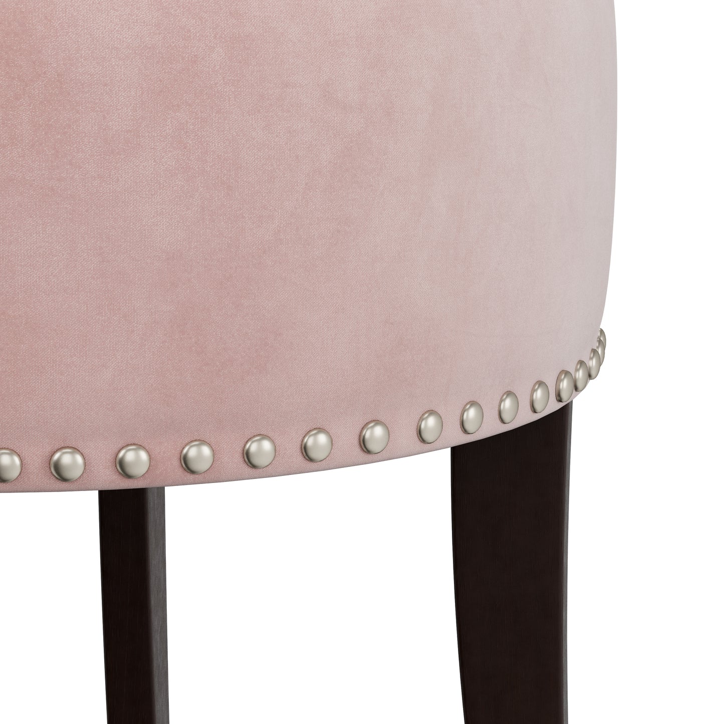 Hillsdale Furniture Lena Wood and Upholstered Vanity Stool, Espresso with Pink Fabric