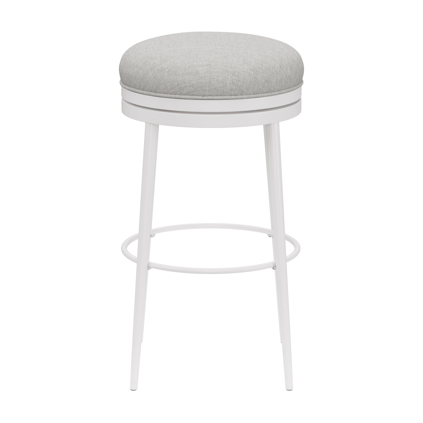 Hillsdale Furniture Aubrie Metal Backless Counter Height Swivel Stool, White