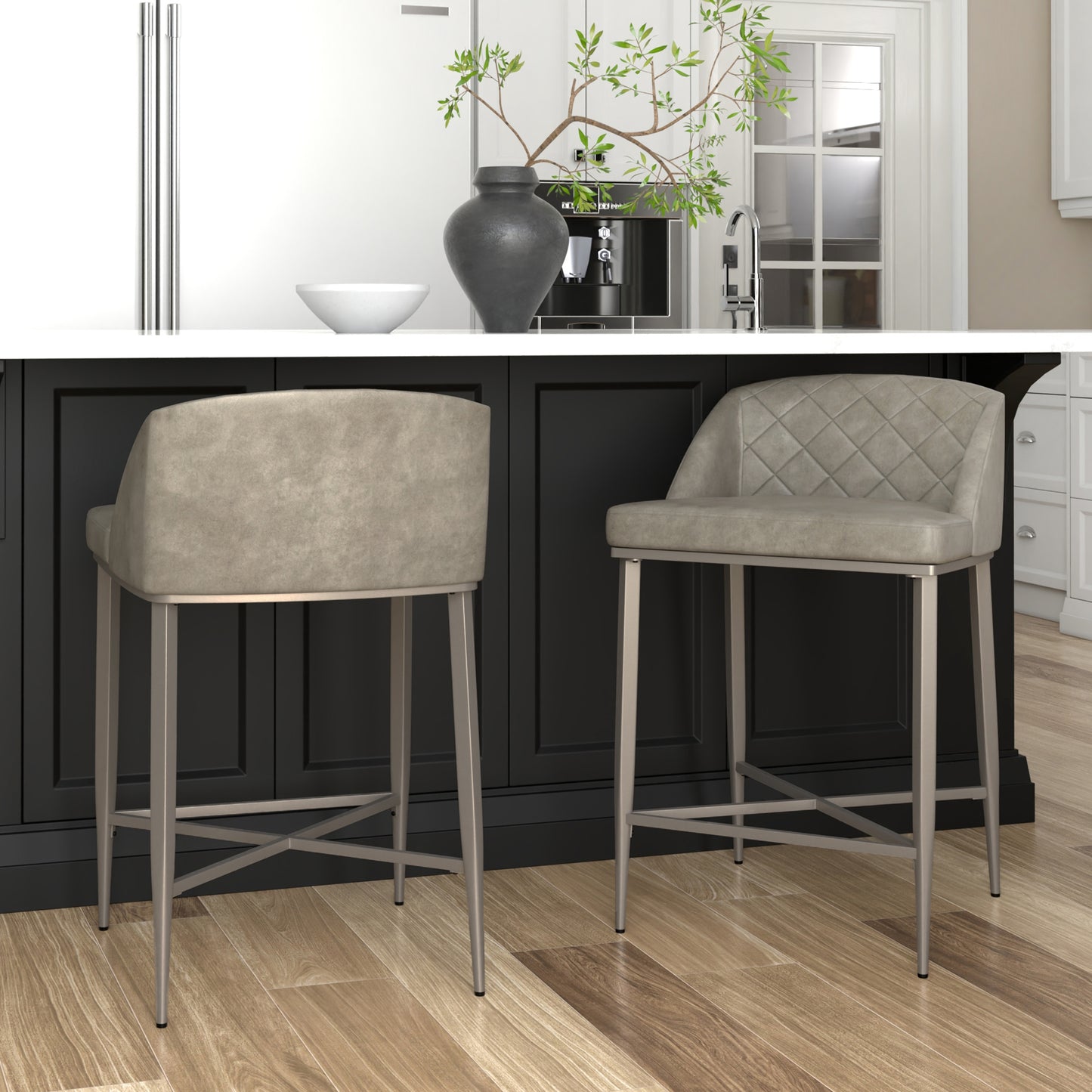 Hillsdale Furniture Phoenix Metal Counter Height Stool, Set of 2, Pewter