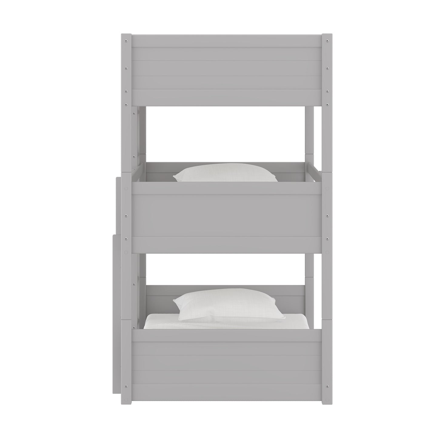 Living Essentials by Hillsdale Capri Wood Triple Bunk Bed, Gray