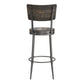 Hillsdale Furniture Jennings Wood and Metal Bar Height Swivel Stool, Rubbed Pewter Metal with Weathered Gray Wood