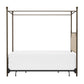 Hillsdale Furniture McArthur Queen Metal and Upholstered  Canopy Bed, Bronze with Linen Stone Fabric