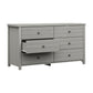 Living Essentials by Hillsdale Harmony Wood 6 Drawer Dresser, Gray