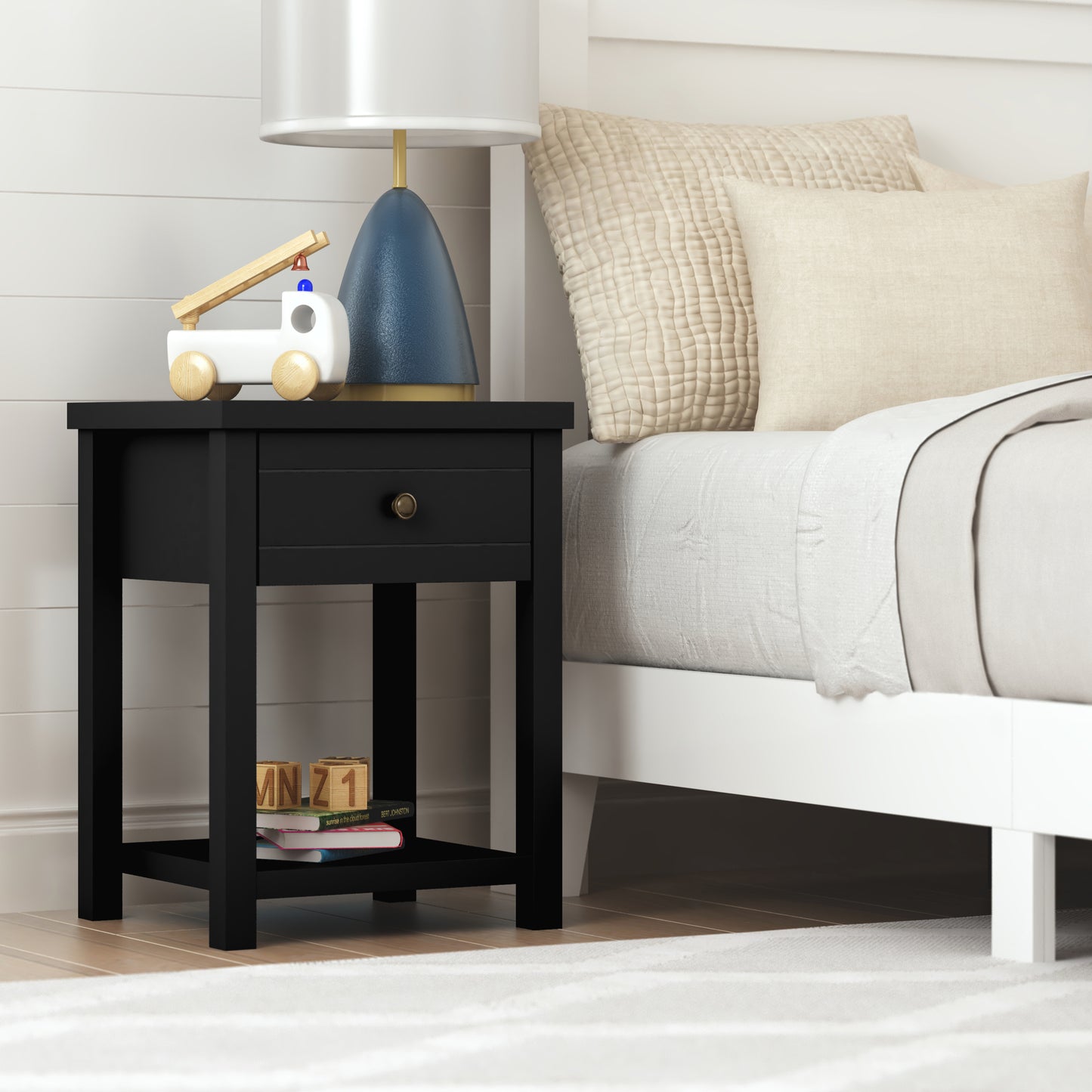 Living Essentials by Hillsdale Harmony Wood Accent Table, Matte Black