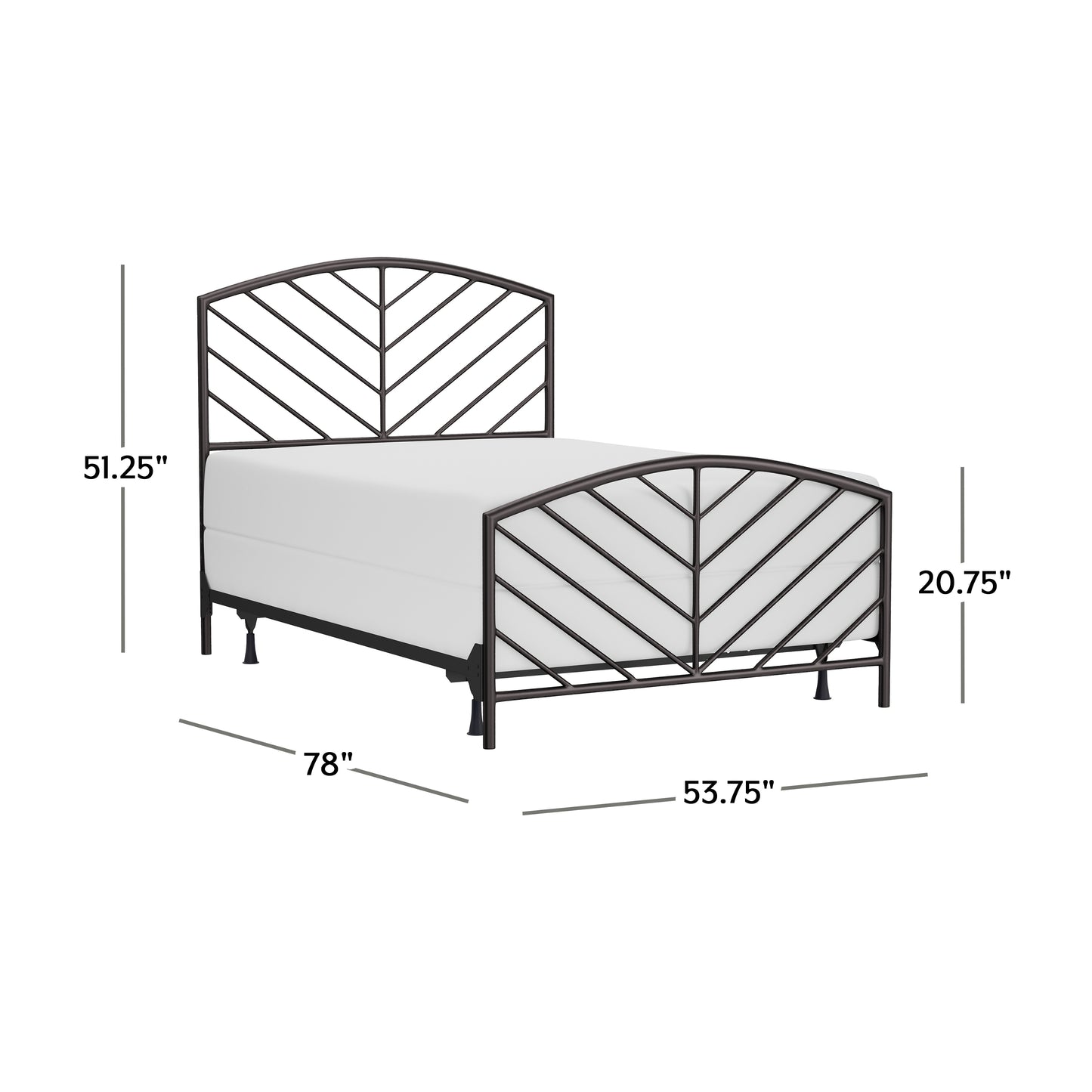 Hillsdale Furniture Essex Metal Full Bed, Gray Bronze