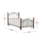 Hillsdale Furniture Matson Twin Metal Bed with Cherry Wood Posts, Black