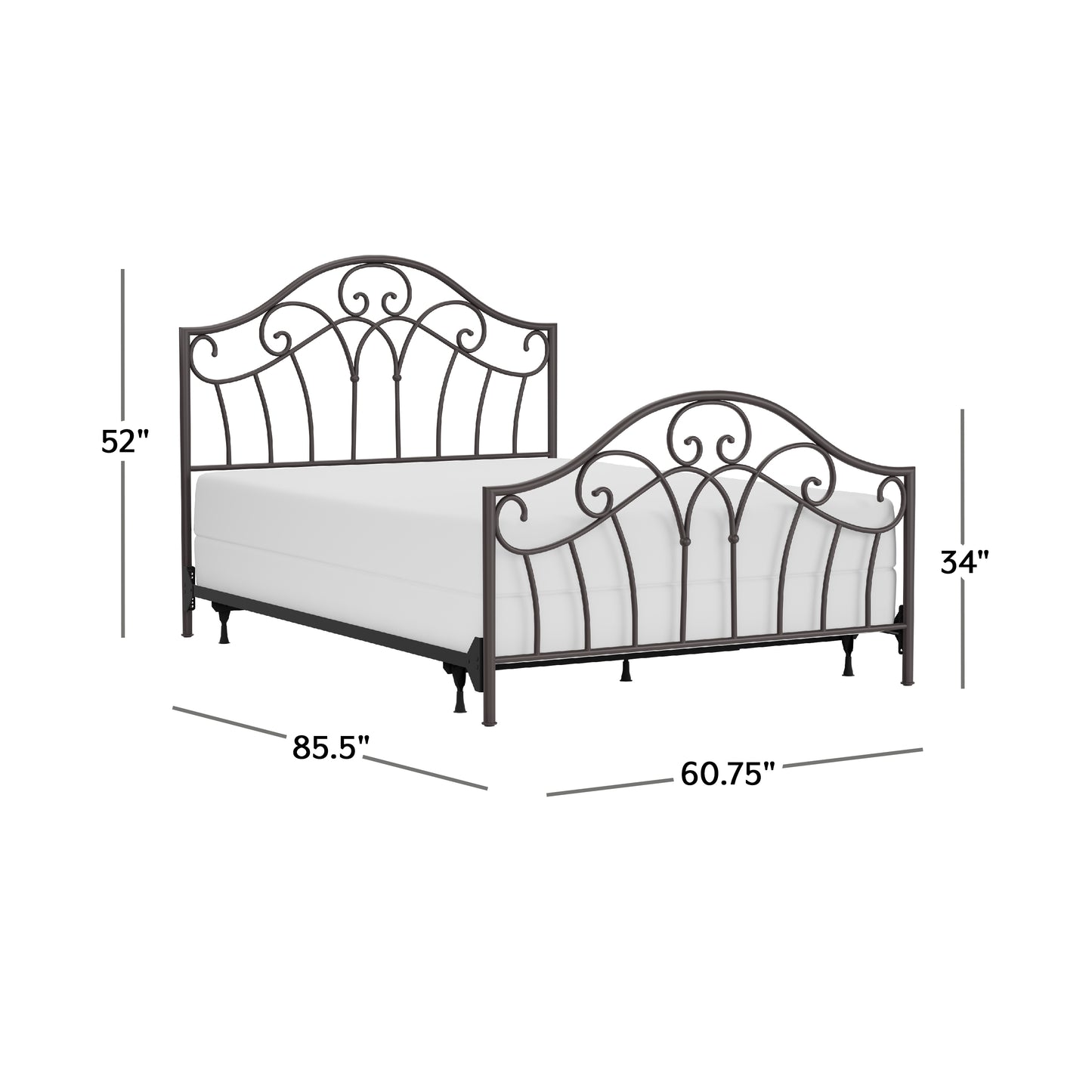 Hillsdale Furniture Josephine Queen Metal Bed, Metallic Brown