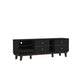 Living Essentials by Hillsdale Kincaid 70 inch Wood TV Stand with 2 Doors and Shelves, Matte Black