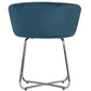 Hillsdale Furniture Marisol Metal Vanity Stool, Chrome with Blue Fabric