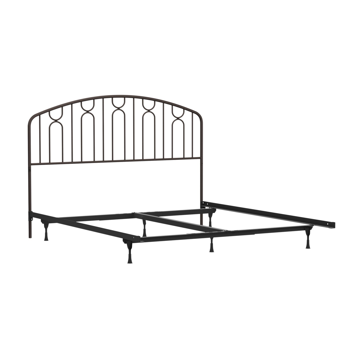 Hillsdale Furniture Riverbrooke Metal Arch Scallop Full/Queen Headboard with Frame, Bronze