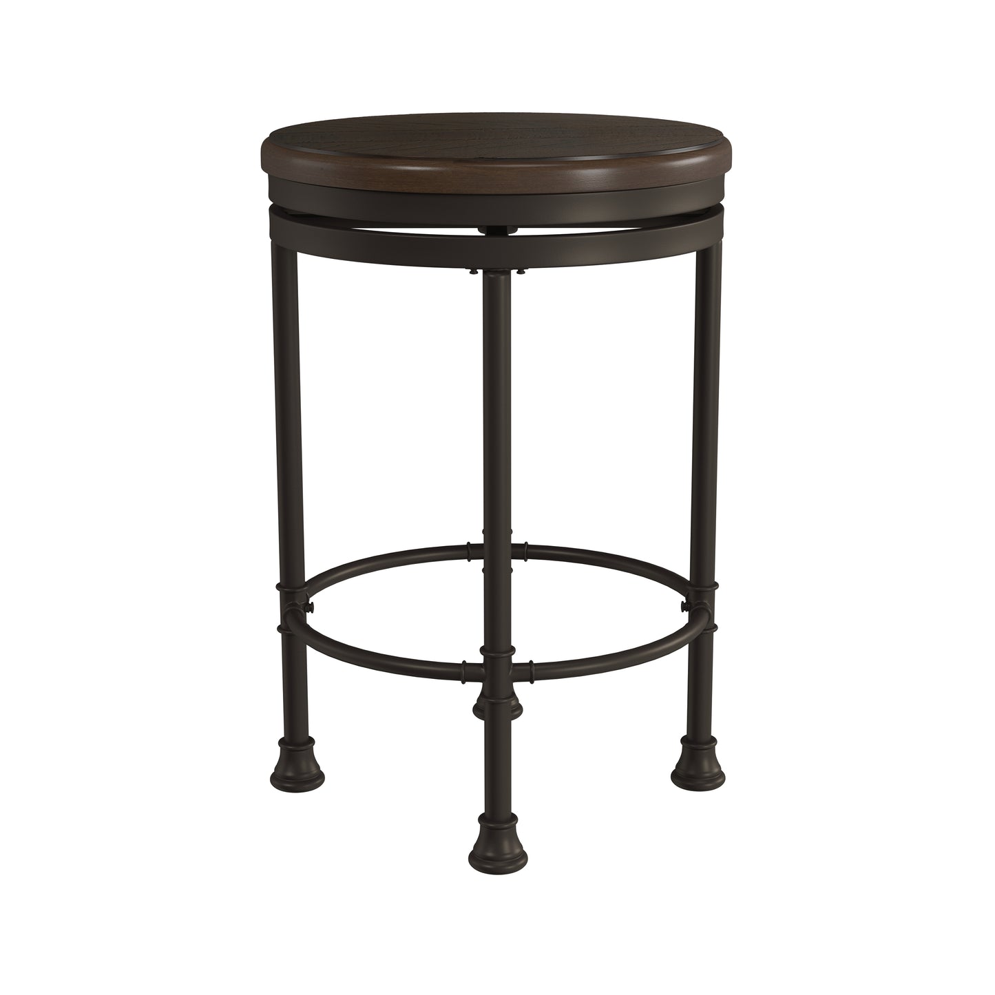 Hillsdale Furniture Casselberry Metal Backless Counter Height Swivel Stool, Brown