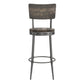 Hillsdale Furniture Jennings Wood and Metal Bar Height Swivel Stool, Rubbed Pewter Metal with Weathered Gray Wood