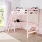 Hillsdale Kids and Teen Caspian Twin Loft Bed, Soft Pink