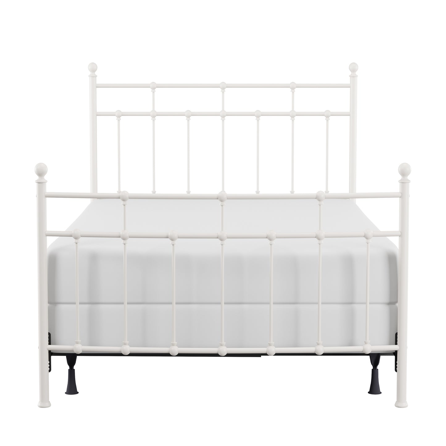 Hillsdale Furniture Providence Metal Full Bed with Spindle and Casting Design, Soft White