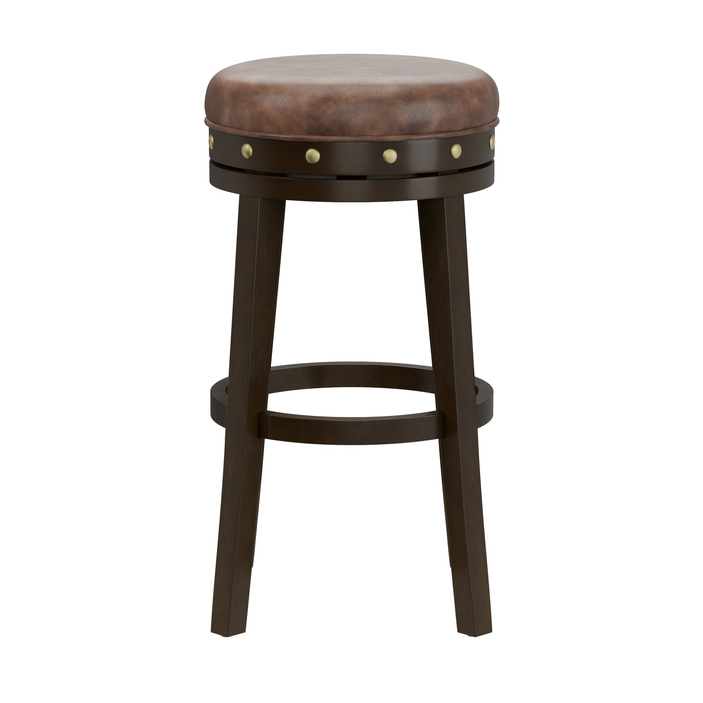 Hillsdale Furniture Benard Wood Backless Bar Height Swivel Stool, Deep Smoke Brown