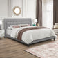 Hillsdale Furniture Buchanan Upholstered Tufted King Platform Bed with 2 Dual USB Ports, Smoke Gray Fabric