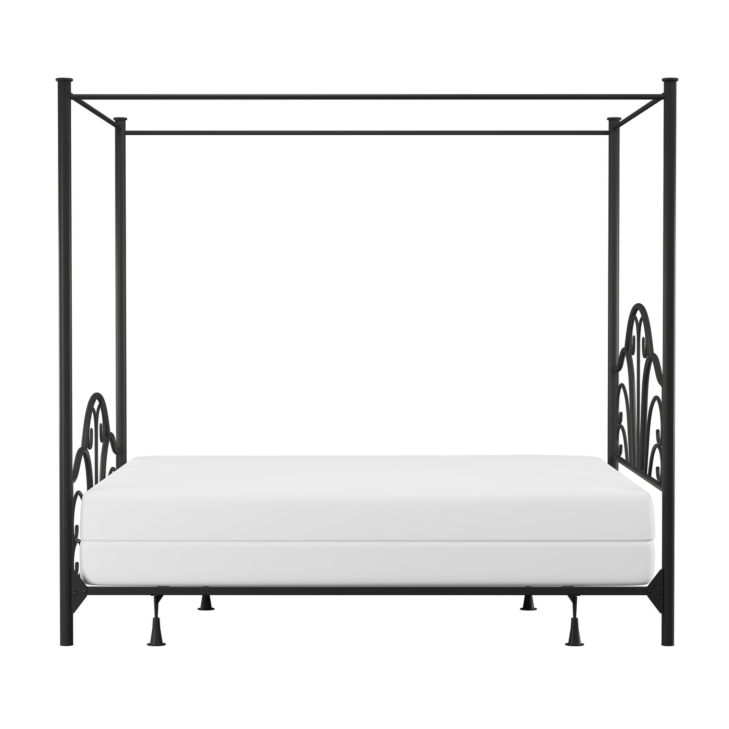 Hillsdale Furniture Dover King Metal Canopy Bed, Textured Black