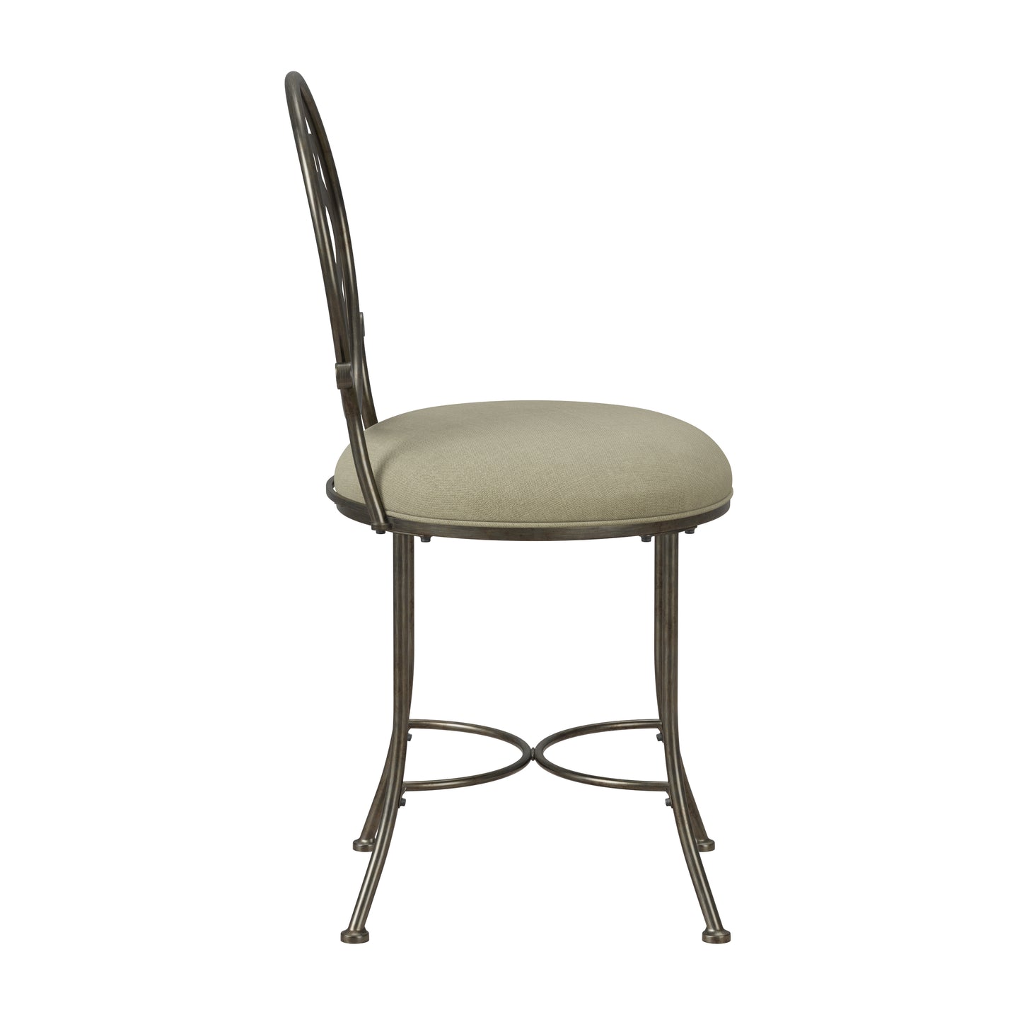 Hillsdale Furniture Marsala Metal Vanity Stool, Antique Gray