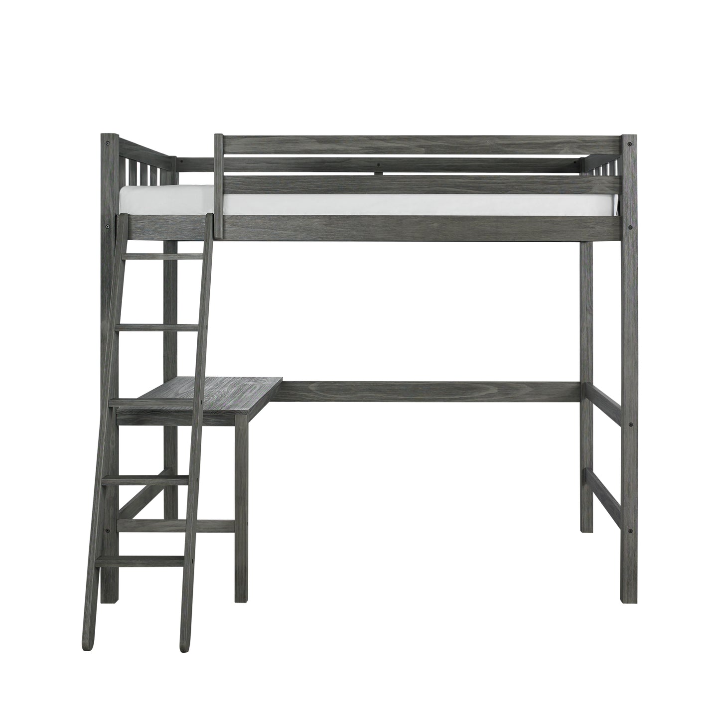 Hillsdale Kids and Teen Crosswinds Twin Wood Loft Bed, Wire Brush Gray