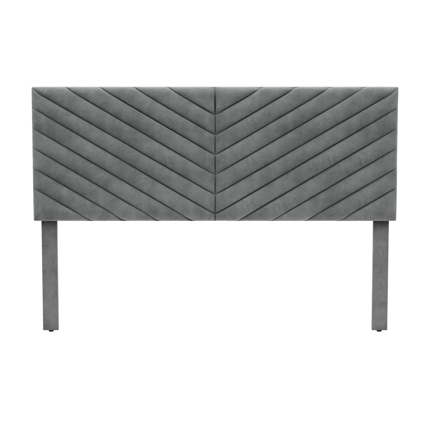 Hillsdale Furniture Crestwood Upholstered Chevron Pleated Queen Headboard, Platinum