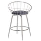 Hillsdale Furniture Bullock Metal Swivel Bar Height Stool, Silver Gray Velvet