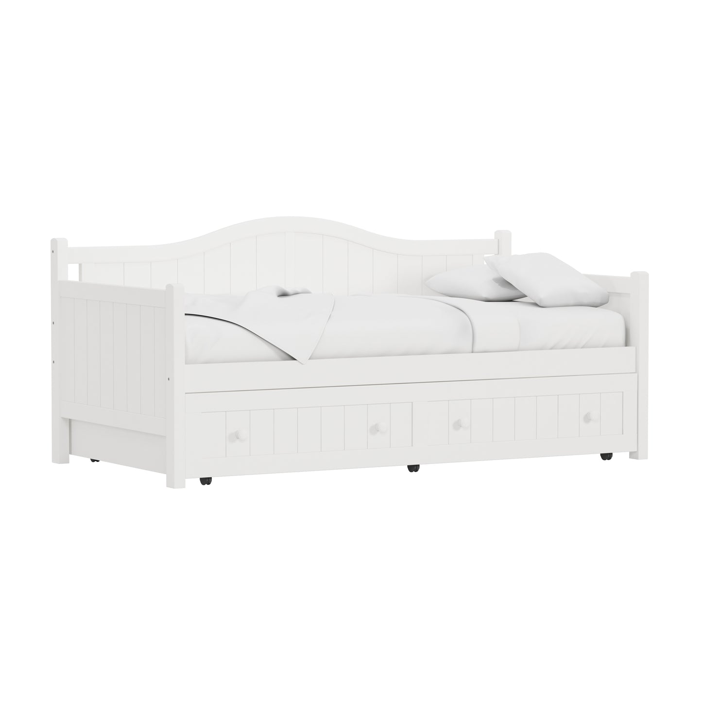 Hillsdale Furniture Staci Wood Twin Daybed with Trundle, White