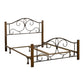 Hillsdale Furniture Destin Queen Metal Bed with Wood Posts, Oak