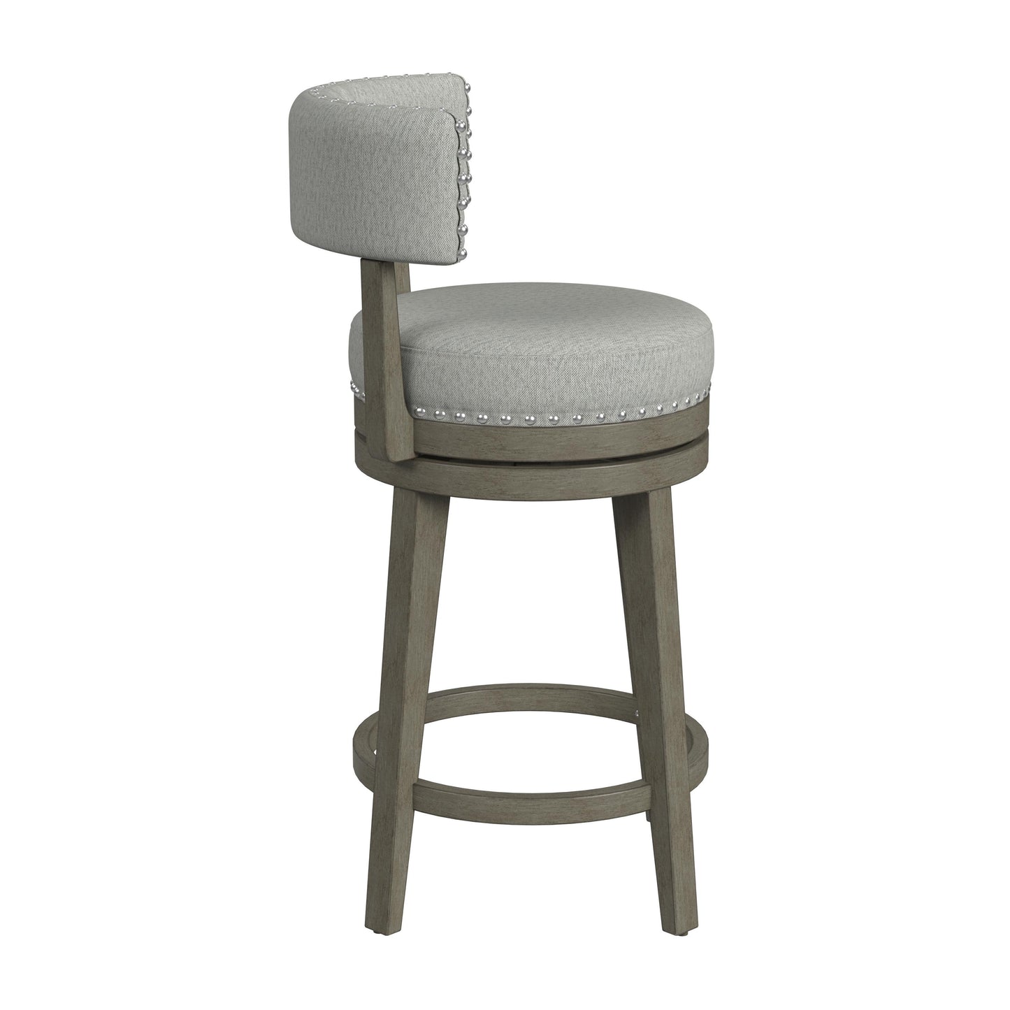 Hillsdale Furniture Lawton Wood Counter Height Swivel Stool, Antique Gray with Ash Gray Fabric