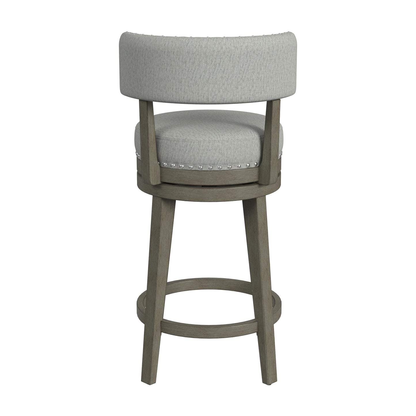 Hillsdale Furniture Lawton Wood Counter Height Swivel Stool, Antique Gray with Ash Gray Fabric