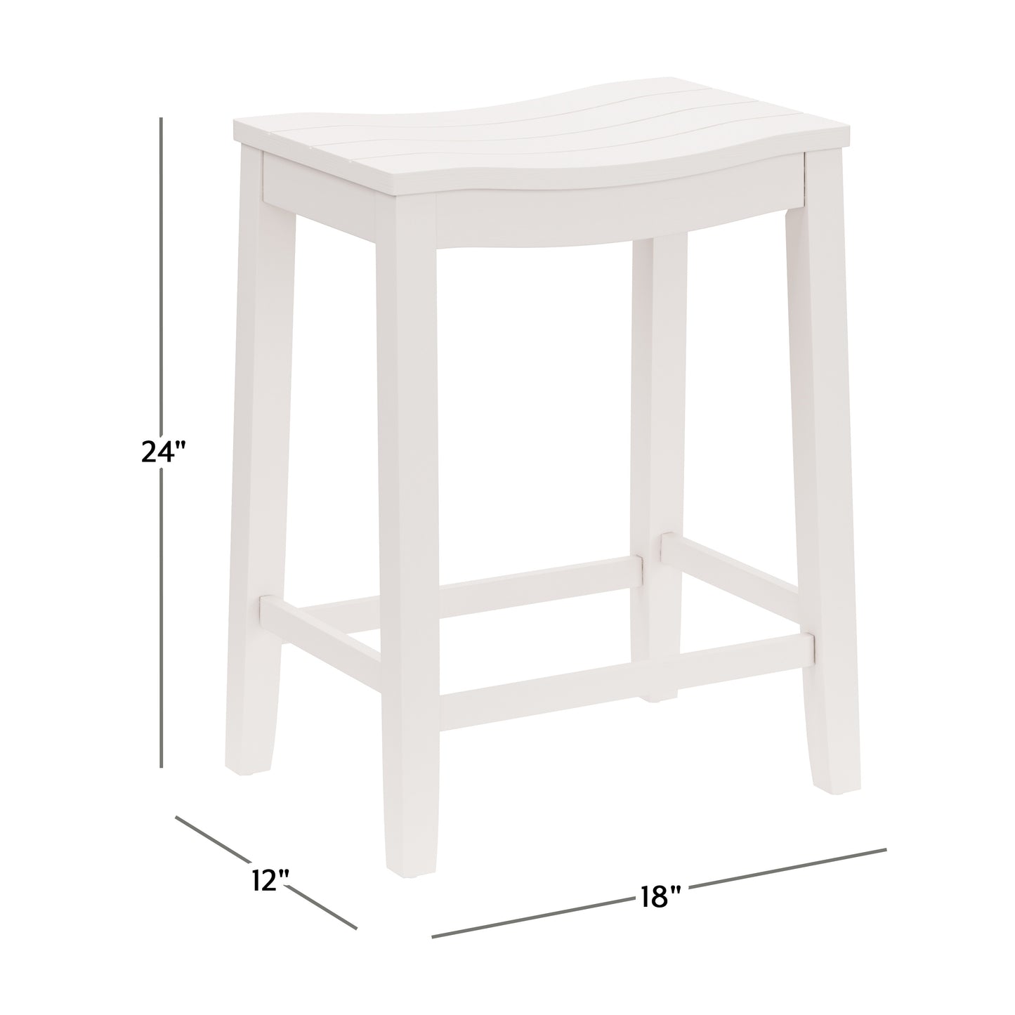 Hillsdale Furniture Fiddler Wood Backless Counter Height Stool, White