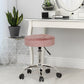 Hillsdale Furniture Nora Metal Adjustable Backless Vanity/Office Stool, Chrome with Chrome with Dusty Pink Velvet