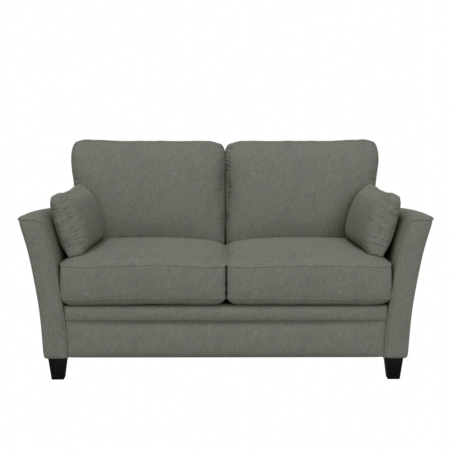 Living Essentials by Hillsdale Grant River Upholstered Loveseat with 2 Pillows, Stone