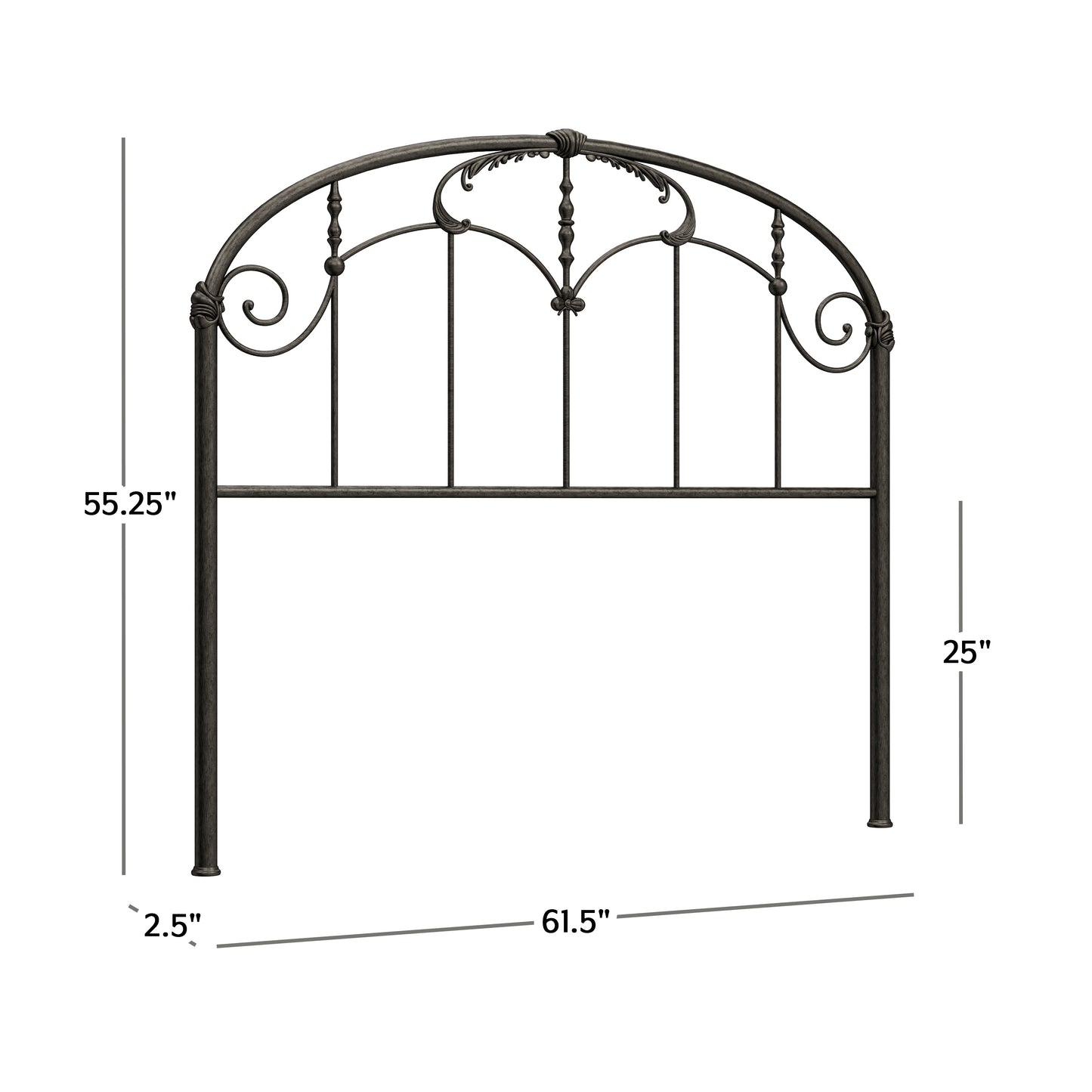 Hillsdale Furniture Jacqueline Metal Full/Queen Headboard, Old Brushed Pewter