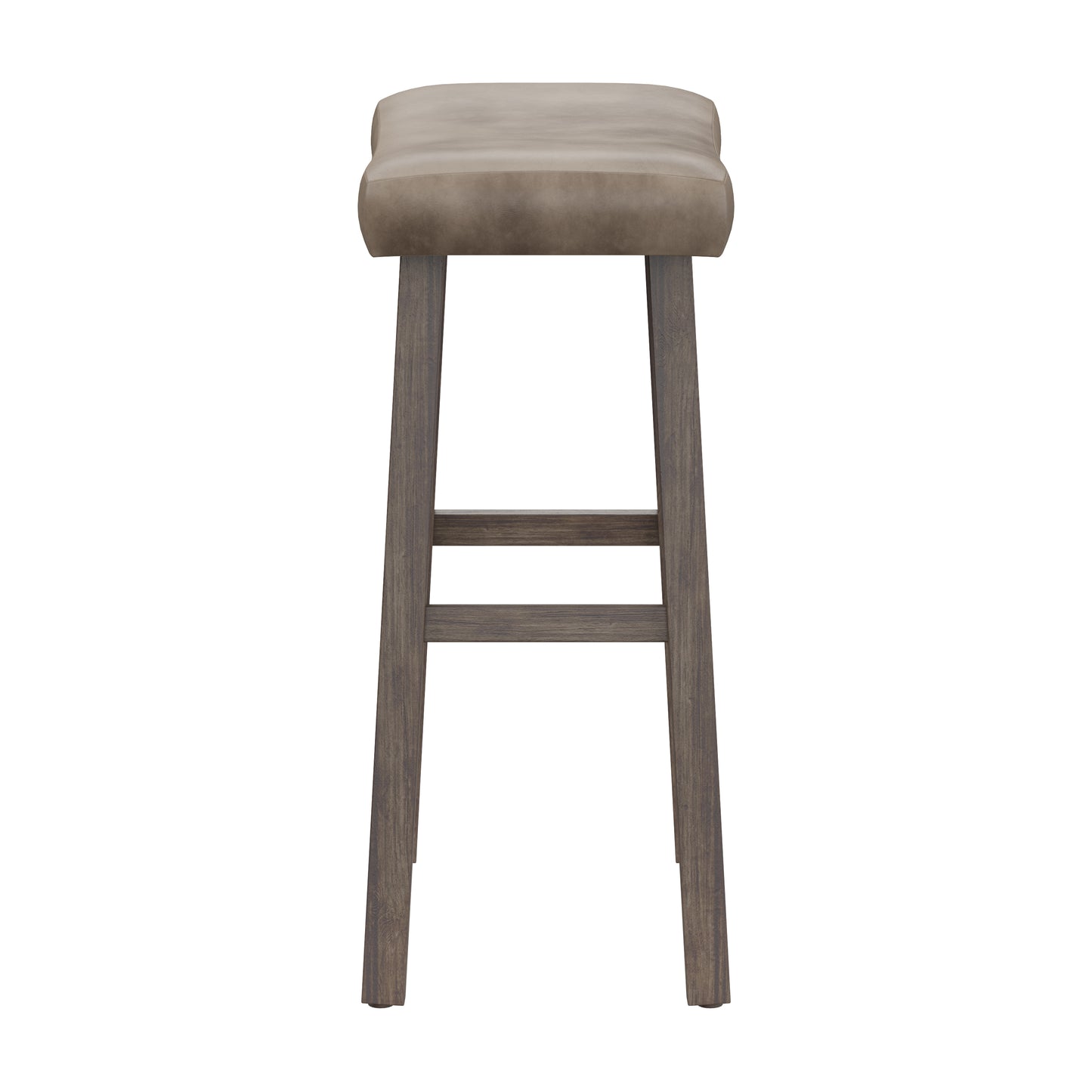 Hillsdale Furniture Saddle Wood Backless Bar Height Stool, Rustic Gray