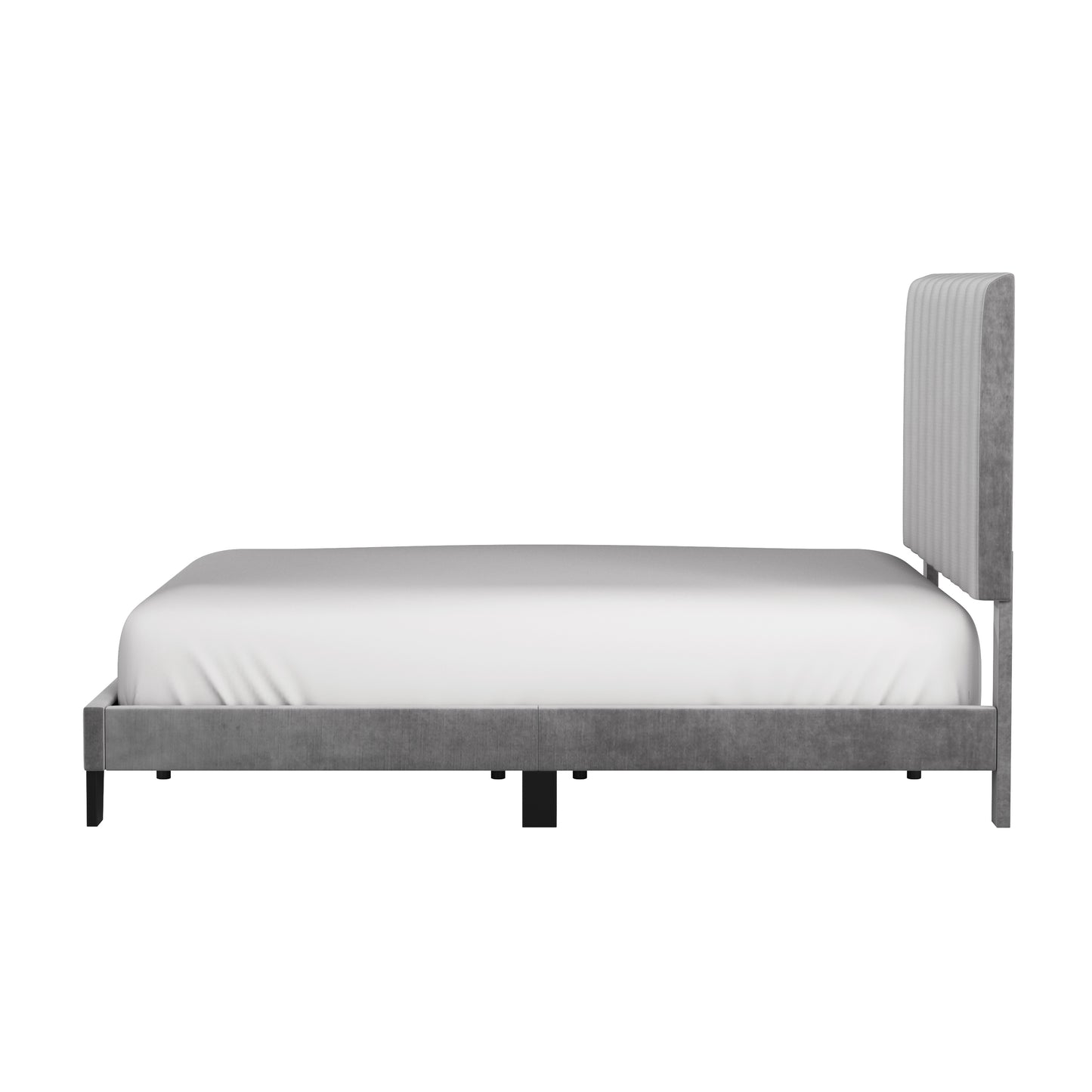 Hillsdale Furniture Crestone Upholstered Queen Platform Bed, Silver/Gray